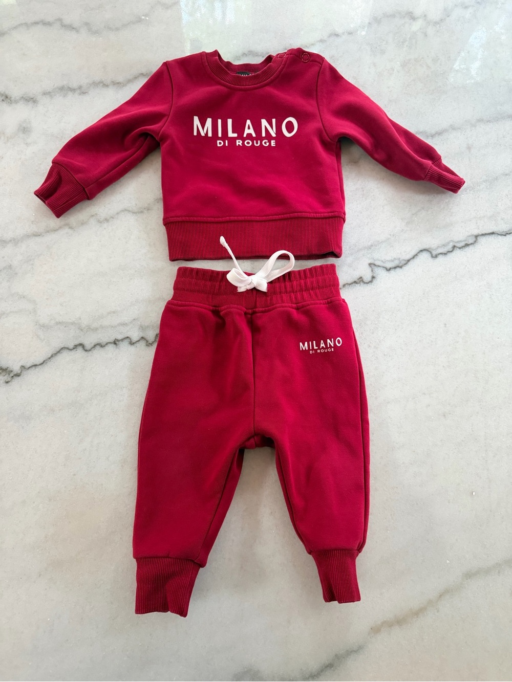 Milano Di Rouge Kids Crimson Red Sweatshirt & Jogger Set